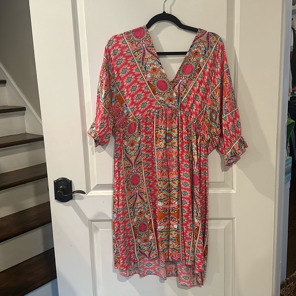 Hot pink BOHO dress